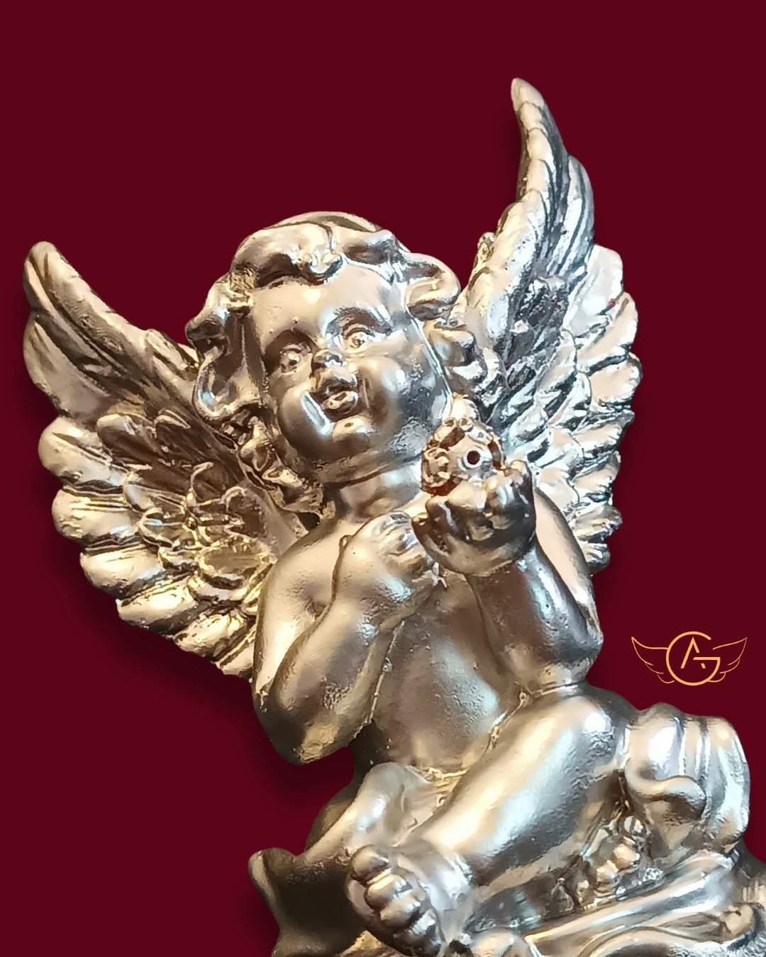 anjo sentado gesso artesanato